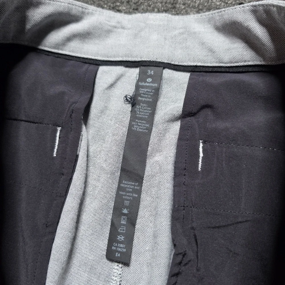 Lululemon Commission Shorts Grey Mens 34 Oxford Chino Stretch Golf Techwear